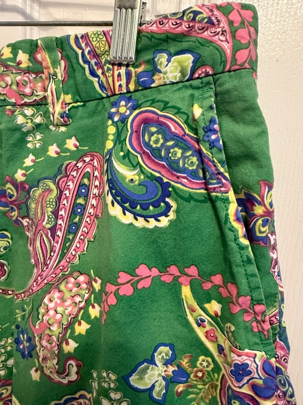 Polo Ralph Lauren Green and Pink Paisley Shorts Sz 36 - Picture 2 of 7